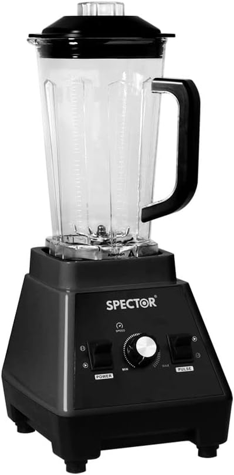 Spector 2L Commercial Blender, High Speed Mixer Food Processor, Juicer Smoothie, Ice Breaker, Ice Crush, 3 Speeds, 6 Stainlesss Teel Blades, 1600W Power Motor, Blend, Chop, Grind & Pur&eacute;e, Black