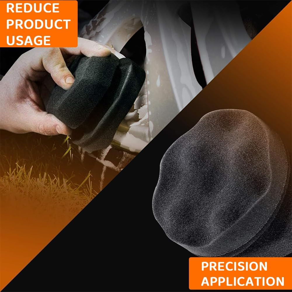 5-Pack Large Tire Dressing Applicator Pads &ndash; Reusable Hex-Grip Foam Sponges for Applying Tire Shine, Durable Tire Cleaning & Polishing Pads for Car Detailing (Black) image number 5