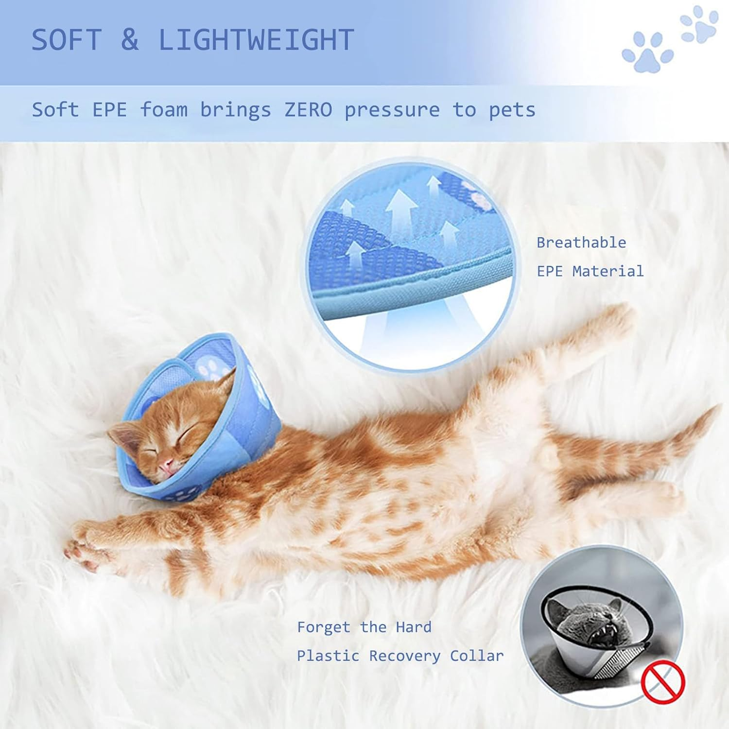 Dinghaole New Cat Cone Collar, Pet Cat anti Lick Collar, Cat anti Bite Head Cover, Cat Neck Cover, Cat Head Cover, Pet Supplies image number 4