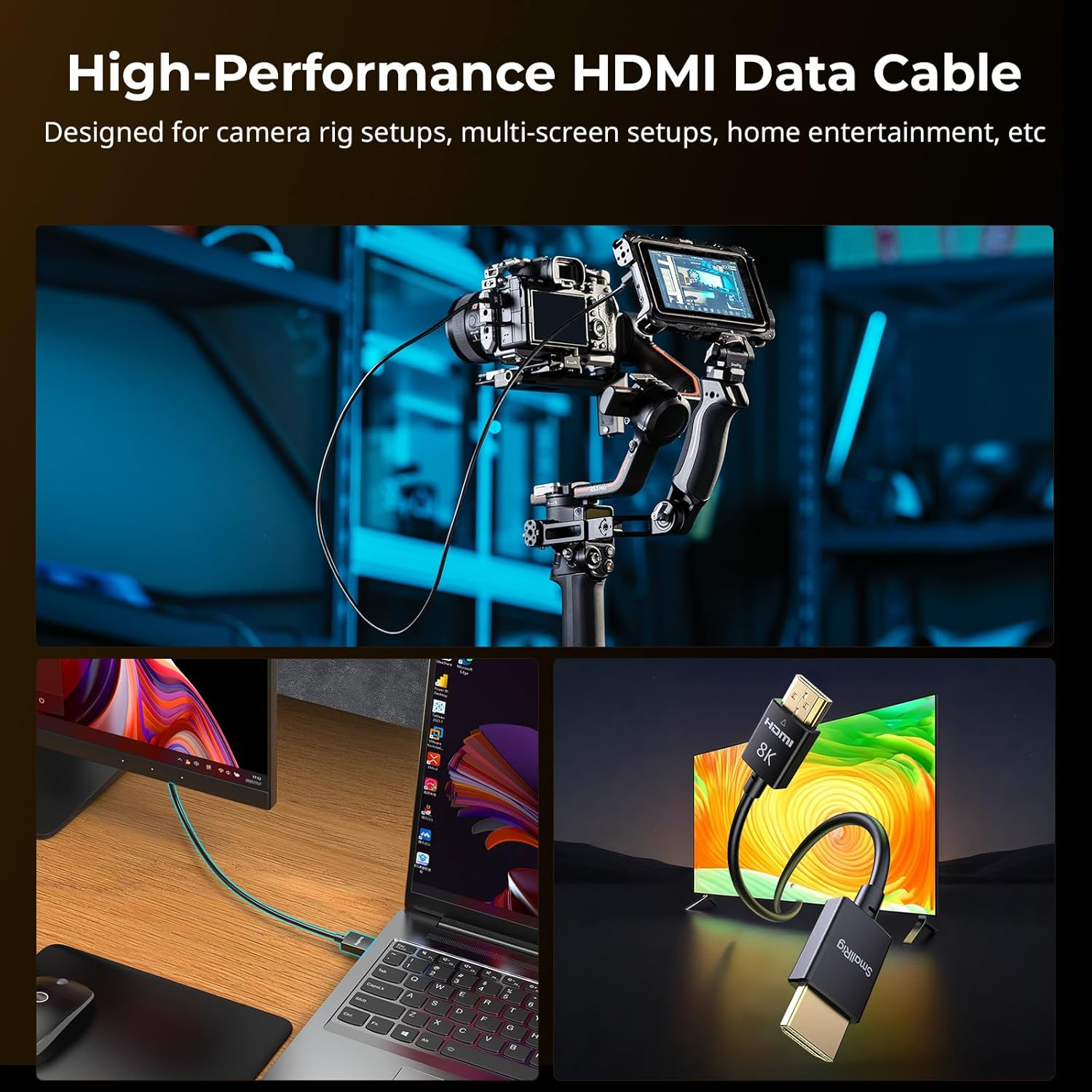 Smallrig 8K HDMI Data Cable (A to A) (100Cm) 5086 image number 1