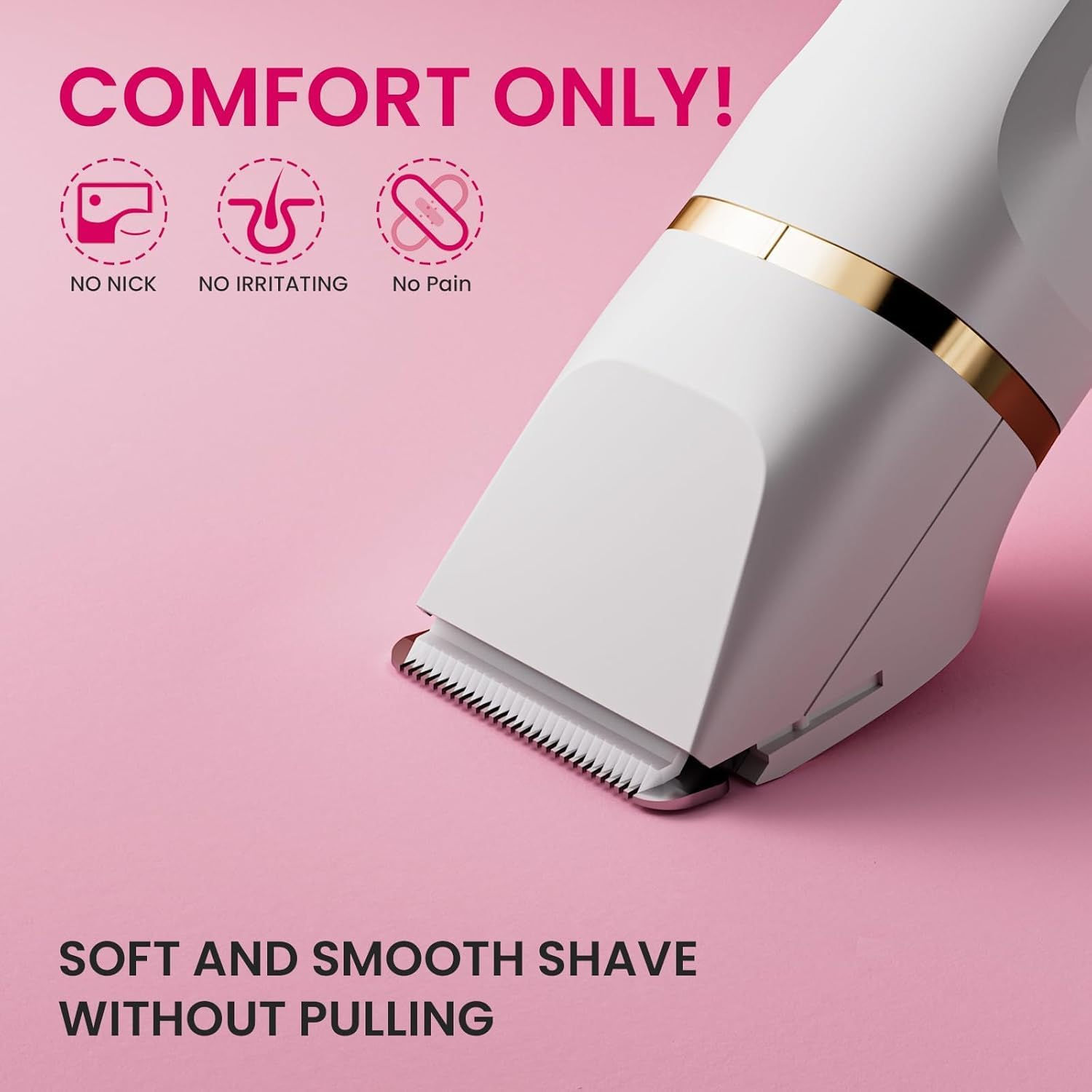 Electric Bikini Trimmer for Women - 4 in 1 Electric Shaver for Women, Waterproof Pubic Hair Trimmer and Facial Hair Remover, Replaceable Razors & Nose Hair Trimmer, Rechargeable Women'S Grooming Kit image number 6