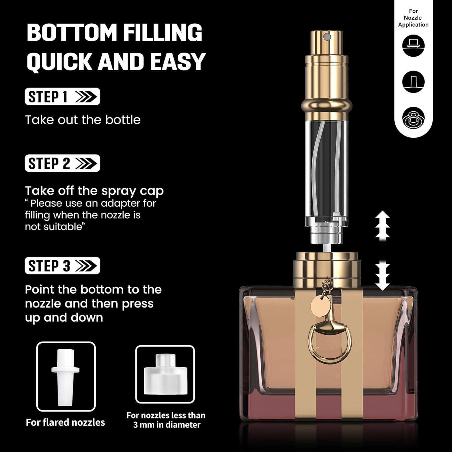 Longfng 5ML Travel Perfume Atomizer, Refillable Perfume Bottle with Retro Pattern, Leakproof Portable Small Spray Bottle for Women & Men, Elegant Mini Fragrance Accessory (Dark Floral) image number 5