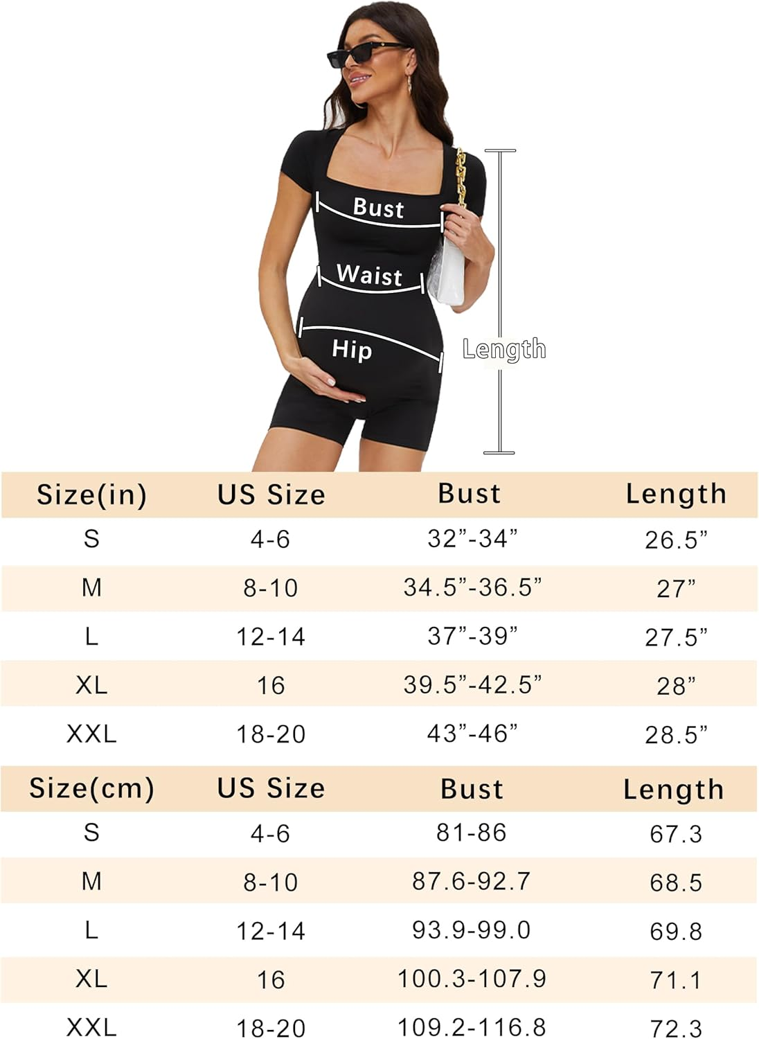 KIM S Maternity Romper for Vacation Lounge Photoshoot, Pregnancy Shapewear Short Sleeve Maternity-Bodysuit