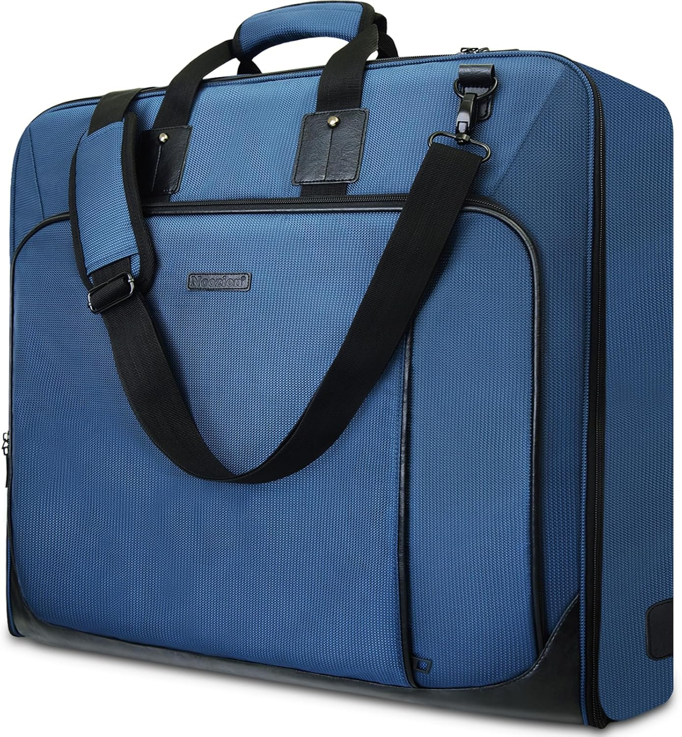 Noozion Garment Bag for Travel Large Carry on Suit Bag Hanging Travel Suit Bags Waterproof Suitcase Luggage Bag for Men Women Business Trips with Shoulder Strap, Blue, Large, Classic