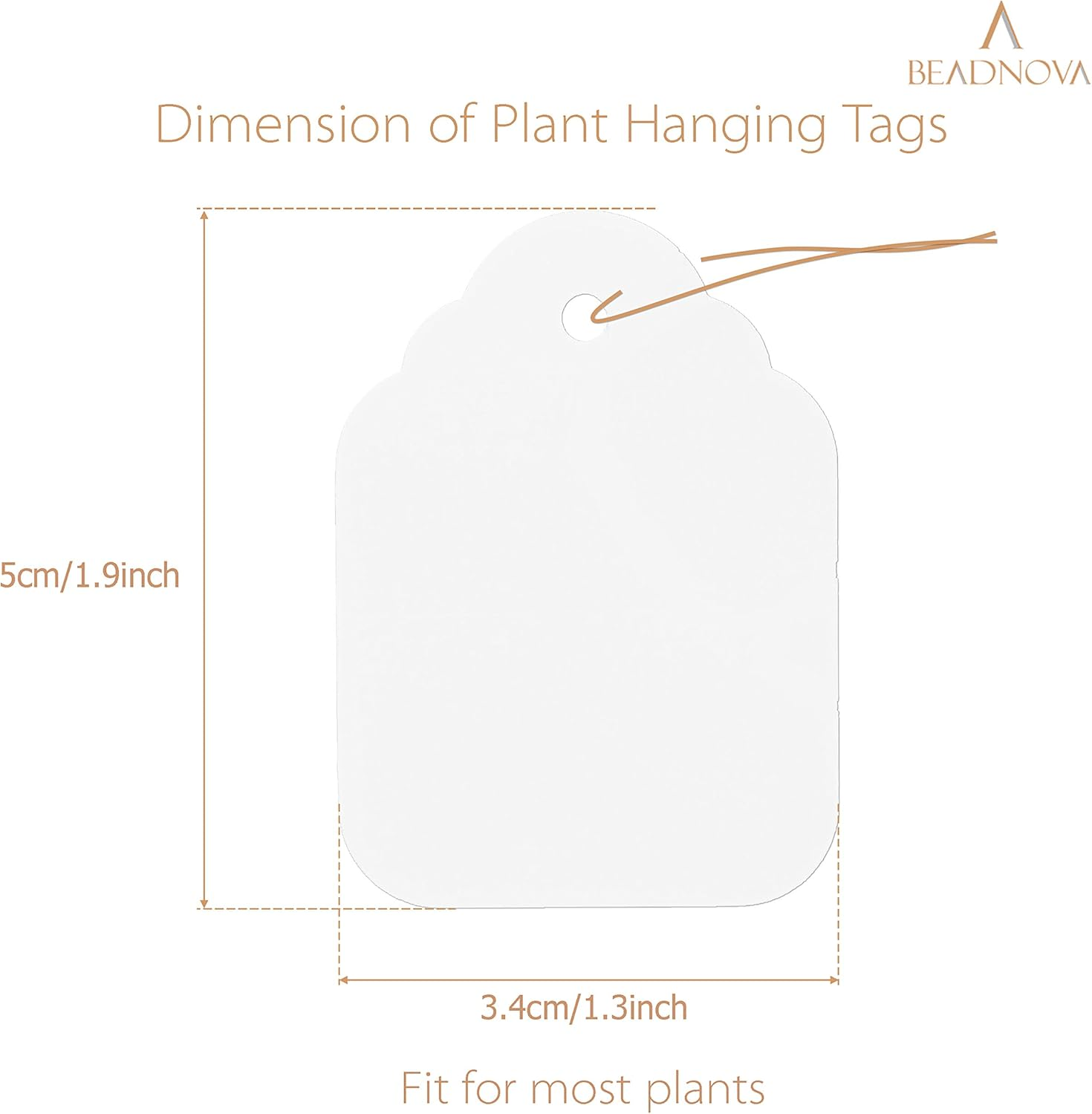 BEADNOVA Plant Hanging Tags 500Pcs Tags with String Reusable Plant Labels Markers Plastic Garden Signs Garden Markers for Outdoor (2 Inch, Mix Color)