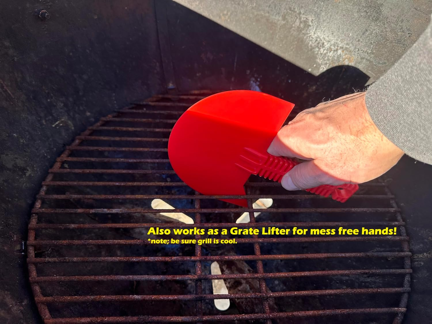 Lavalock Smok-N-Scrape Grill and Smoker Scraper, Residue Remover Cleaning Tool for Weber Kettle, Weber Smokey Mountain, UDS, WSM (Red Smoke-N-Scrape) image number 3