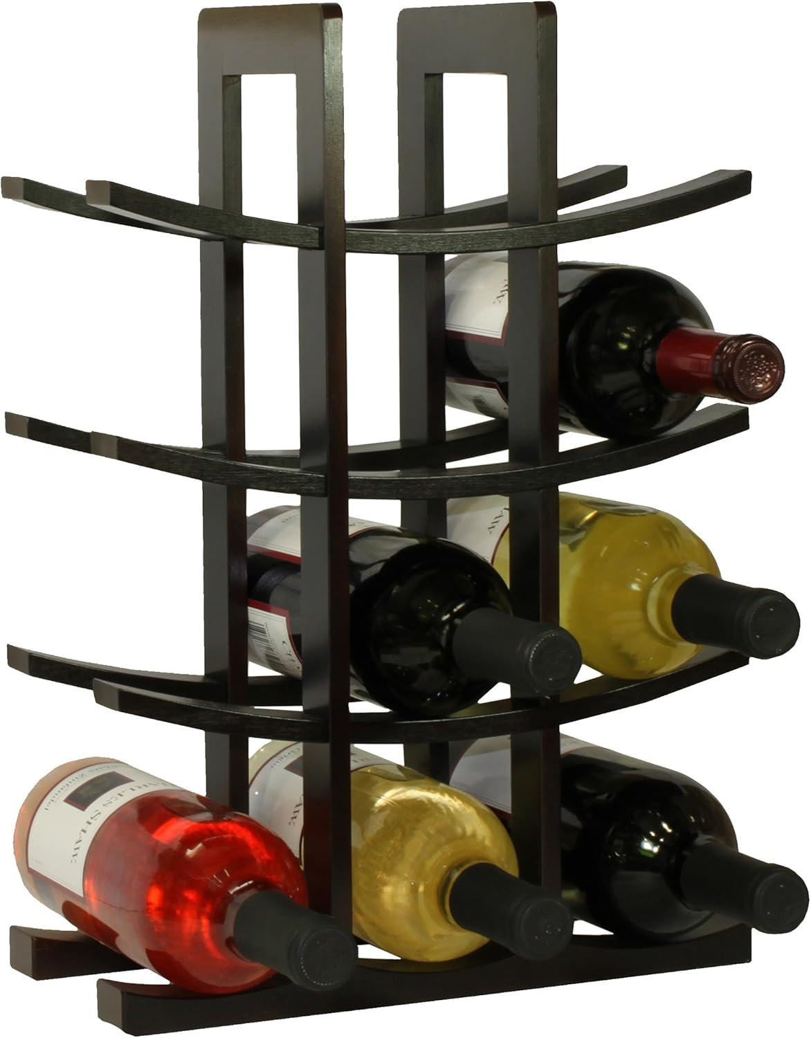 Oceanstar WR1132 12-Bottle Dark Espresso Bamboo Wine Rack image number 5