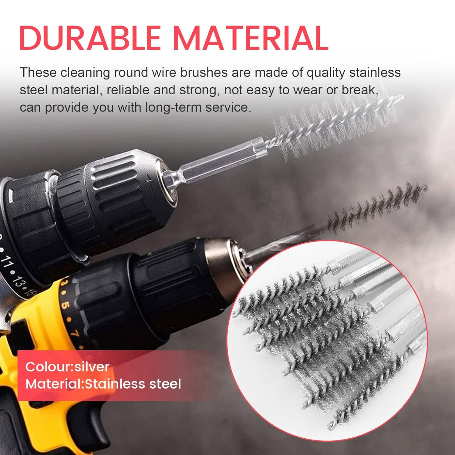 Mifrsnu 6 Pcs Wire Brushes for Drill,Stainless Steel Small Wire Brush in Different Sizes,For Cleaning,Cleaning Wire Brush Set image number 4