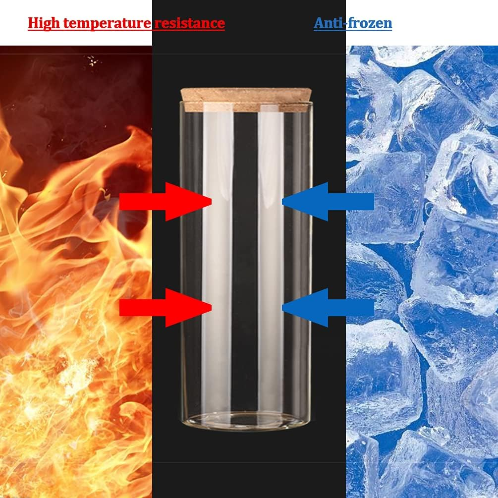 2Pcs 300Ml/10Oz Kitchen Storage Containers with Cork Lids Refillable Clear Glass Food Canisters Storage Container Vial Jars for Tea Coffee Flower Dry Goods Pantry image number 1