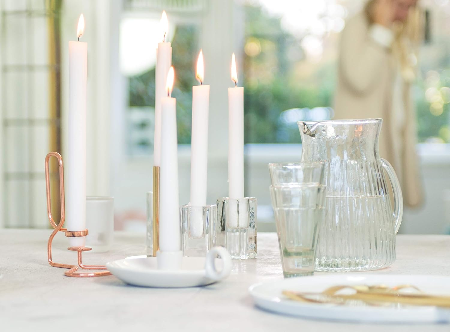 BOLSIUS Long Household White Table Candle - Approx 12 Inch image number 2