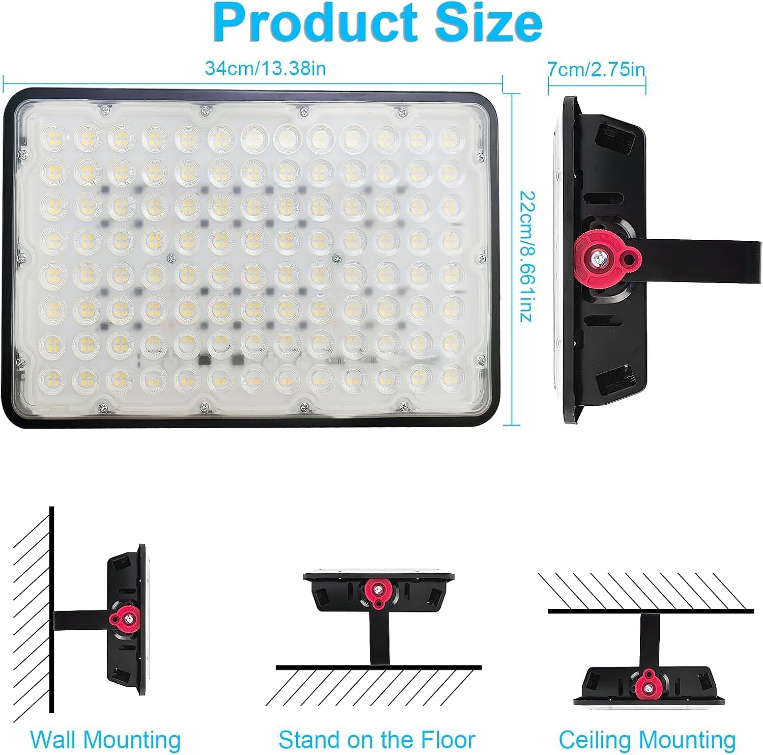400W LED Outdoor Flood Light, Exterior Flood Lights, IP66 Waterproof Plug in Flood Light, Outdoor Lights for Yard, Garden, Playground,Lawn, Garages, Basketball Court, Stadium(Wiring Type, No Plug) image number 1