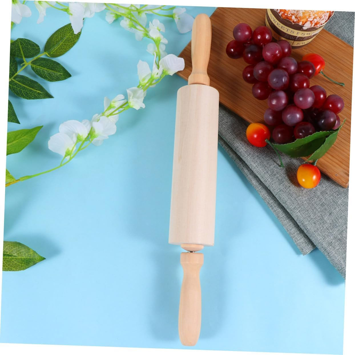Christmas Wooden Rolling Pin Plain Dough Roller for Baking Kitchen Tool for Cookie and Pizza Preparation image number 1