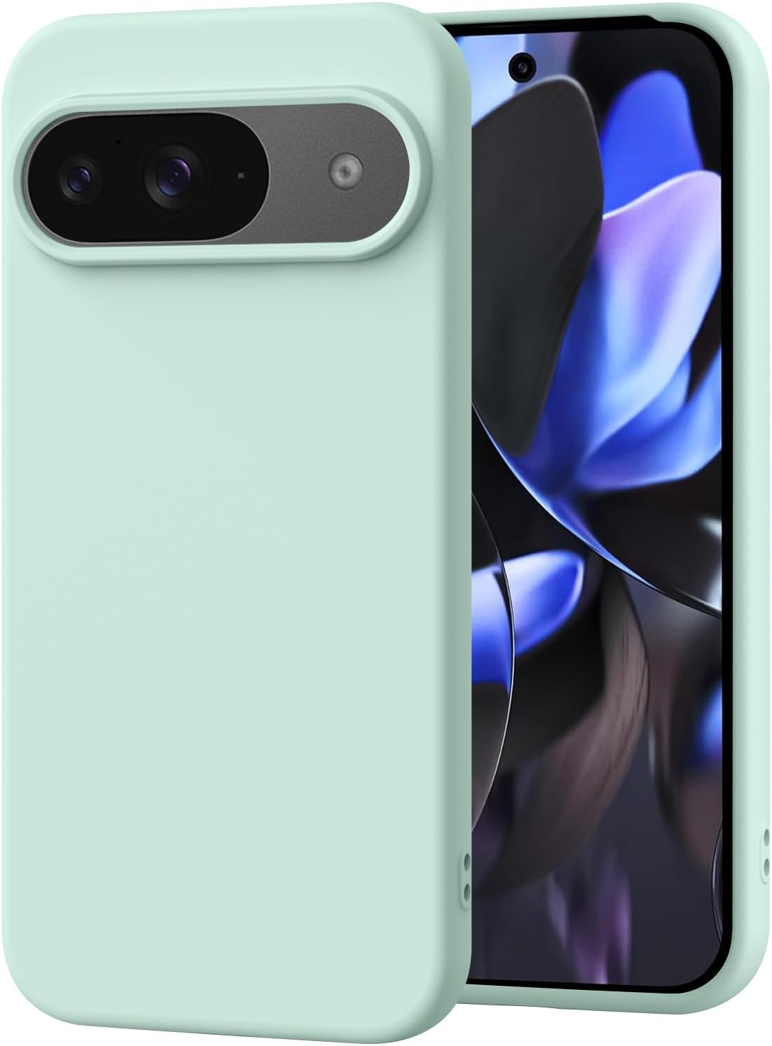 Case for Google Pixel 9/9 Pro 2024 6.3",Liquid Silicone Slim Full-Body Protective Phone Case Cover,Rugged Anti-Drop Shockproof Scratch Protective Case (Green)