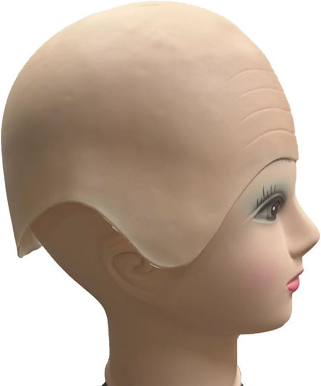 RIBHNXHI Stretchable Thick Bald Cap Latex Skin-Like Party Cosplay Adult Men Women Gear image number 1