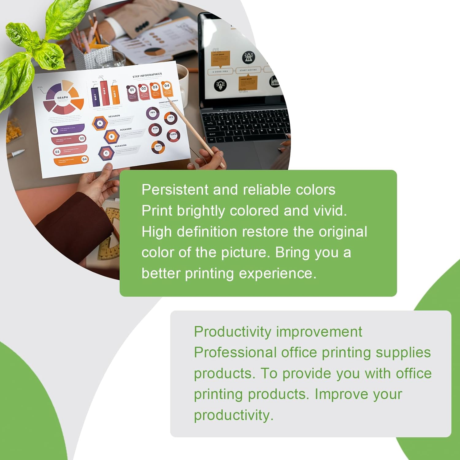 Greenark GI-61 Ink Bottle GI 61 Ink Replacement for Canon PIXMA G3620 G3625 G3630 G3660 G3670 G3675 G3680 G3690 G4670 G4680 (4Pack) image number 3