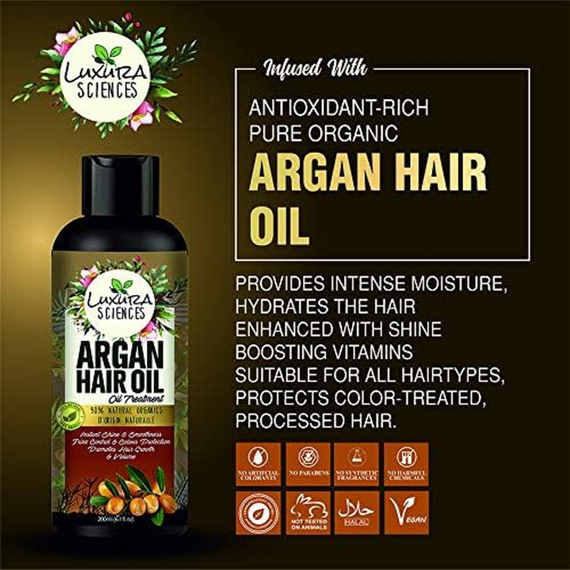 Luxura Sciences Argan Oil for Hair Growth 250Ml, No Parabens, No Silicones, No Mineral Oil (New & Advanced) image number 2