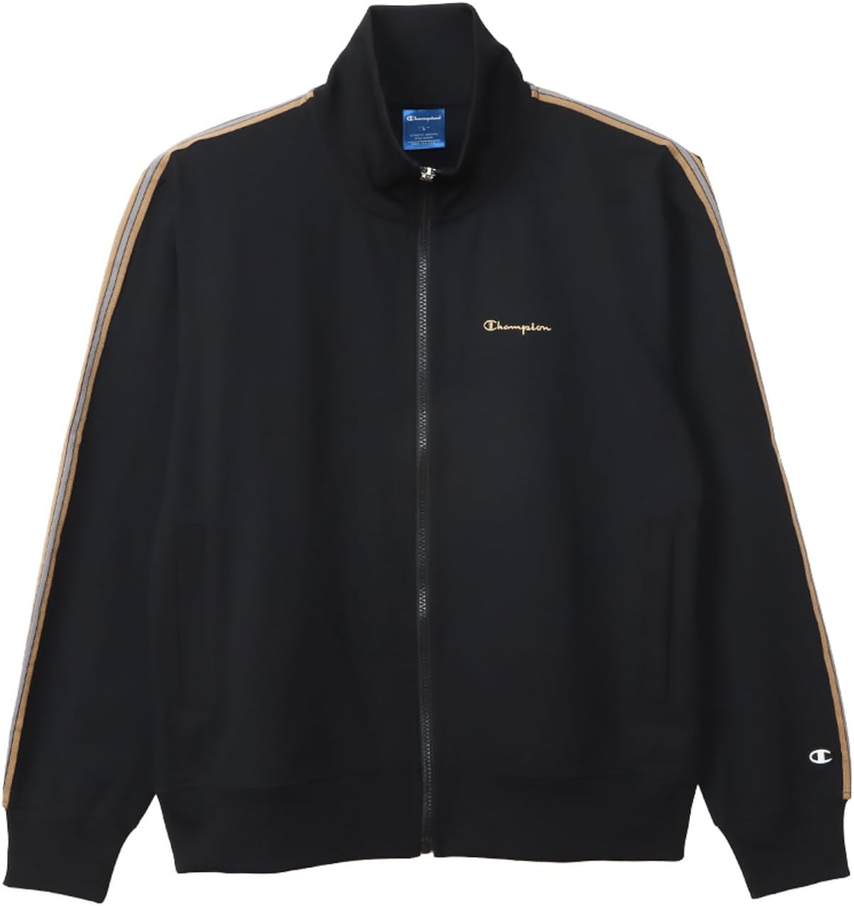 Champion C3-ASE01 Men'S Long Sleeve Jacket, Stretch, Quick Drying, Script Logo Embroidery, Zip Jacket, Basic Sports