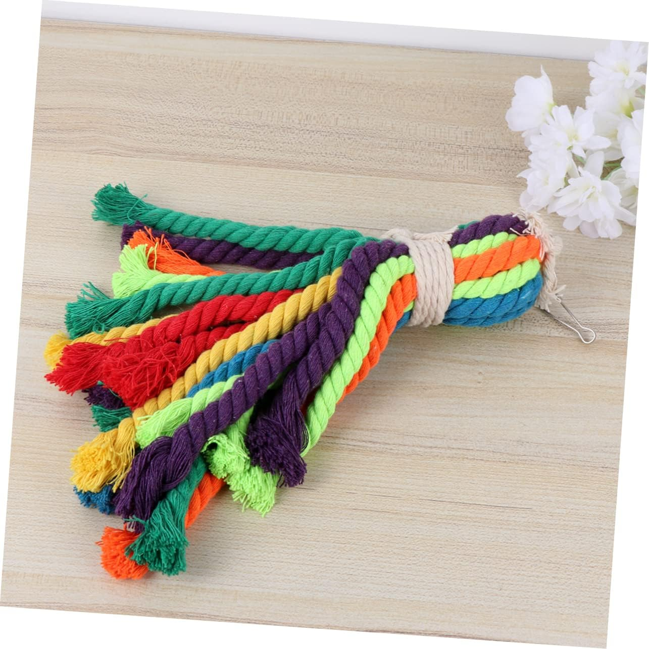 Angoily Bird Vent Toy Parrot Chewing Toy Cotton Rope String Parrot Toy Bird Gnawing Toy Random Color image number 5