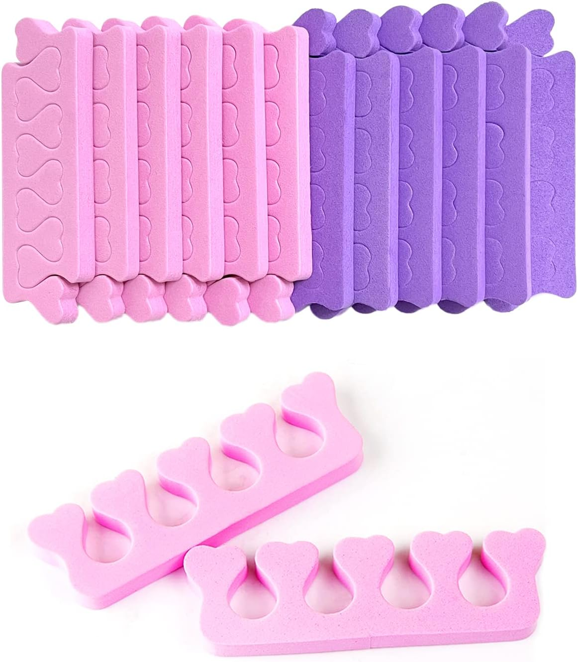 24 Pieces Peach Heart Toe Divider Cotton Finger Divider Cotton, Finger Separator Toe Divider,Nail and Toenail Separation Pads, Suitable for Nail Art, Pedicure, Smear Gel, Etc. image number 5