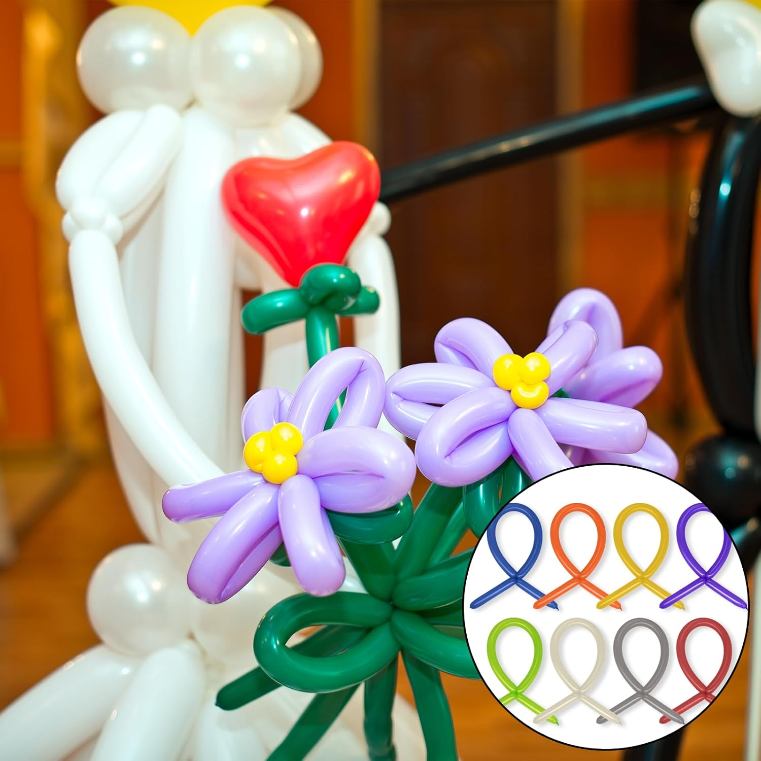 NILLOS Twisting Balloon, 100 PCS Colorful Long Balloon for Wedding, Birthday, Party Decorations (Assorted Colors) image number 6