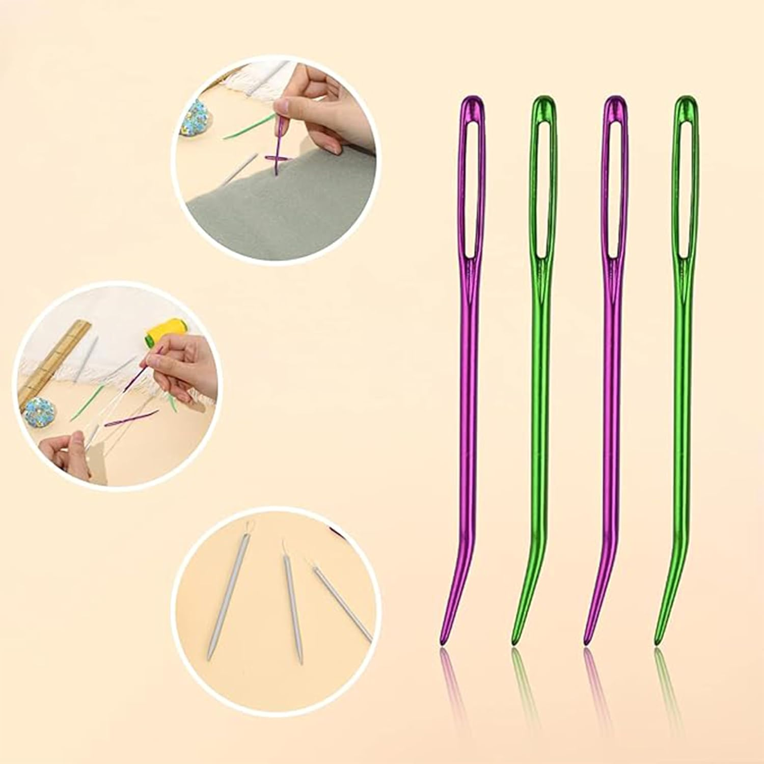 7-Piece Large-Eye Blunt Needle Set - Stainless Steel Tapestry Needles for Yarn Darning, Macrame, and Knitting Projects (3 Assorted Styles) image number 6