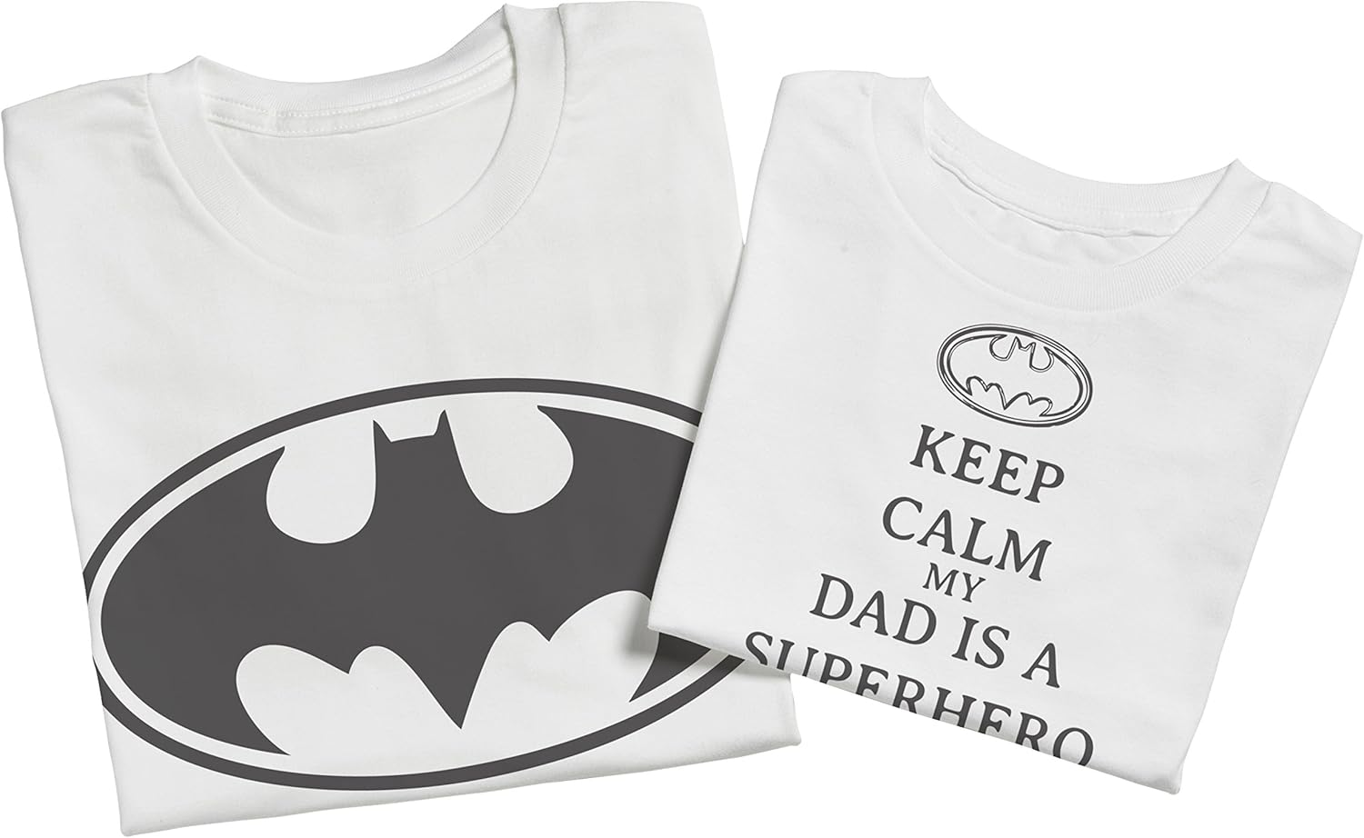 Zarlivia Clothing Keep Calm My Dads a Super Hero - Matching Father Kids Gift Set - Mens T Shirt & Kid'S T Shirt - Green - Large & 3-4 Years image number 4