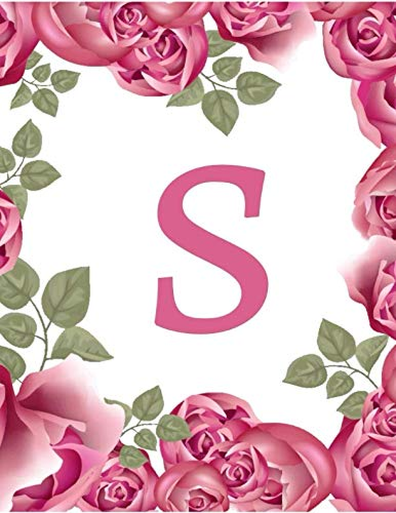S: Initial "S" Monogram Notebook Specially Designed for Women and Girls (Pink Floral) (8.5 X 11) image number 1