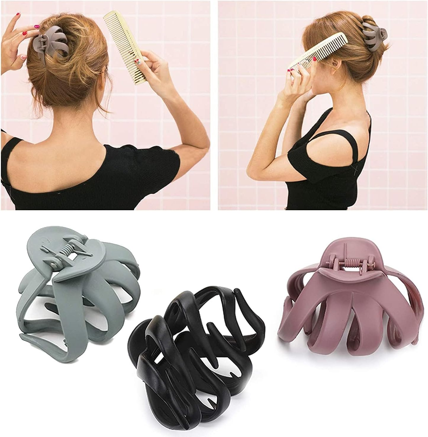 LATRAT Pack of 6 Octopus Hair Clips for Women with Thick Hair for Thick Hair, Non-Slip Hair Clips Claws image number 3