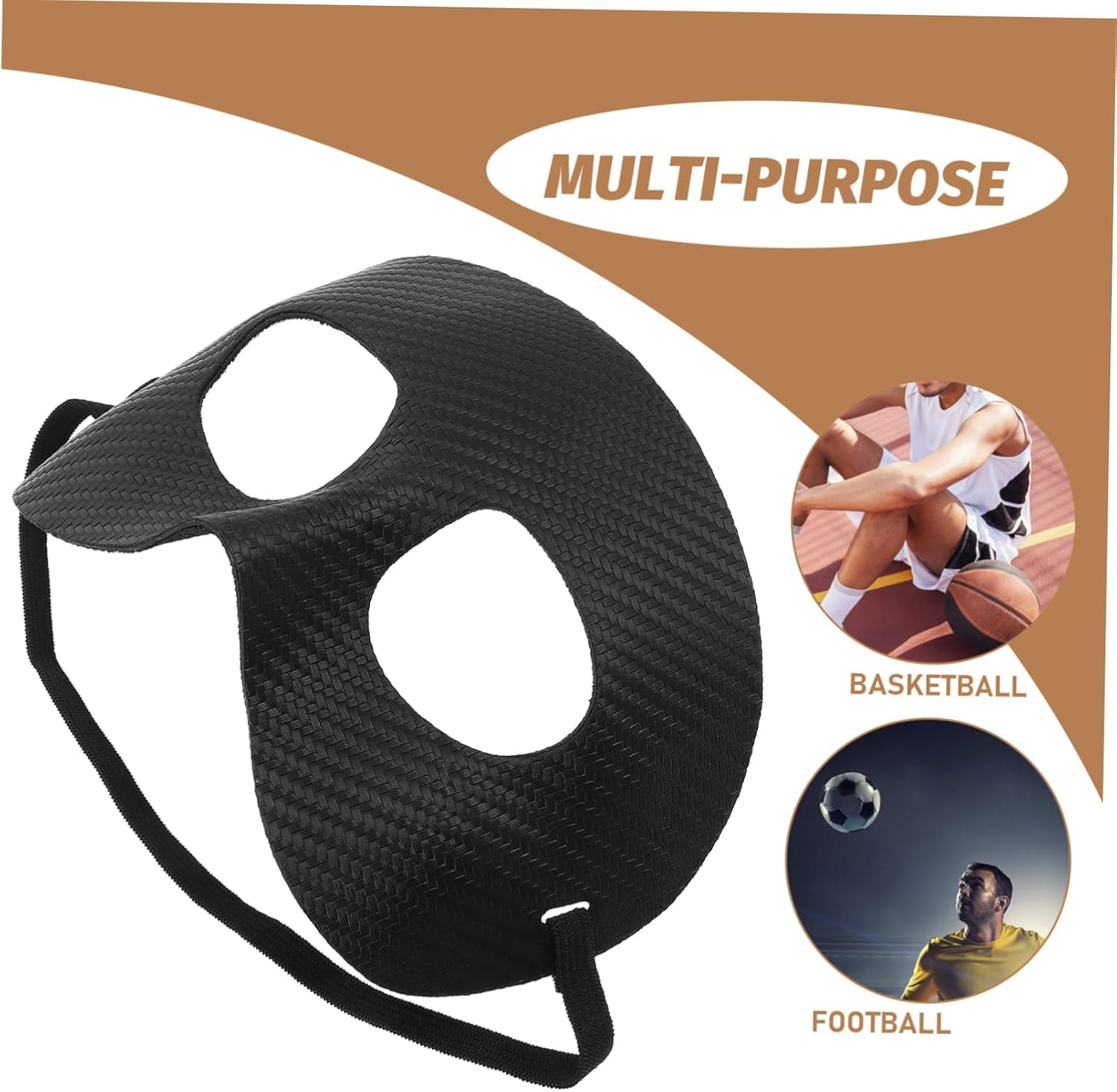 CLISPEED for Broken Nose Lightweight Sports for Men Black for Football and Basketball Breathable Design for Comfort Competitive Sports image number 3