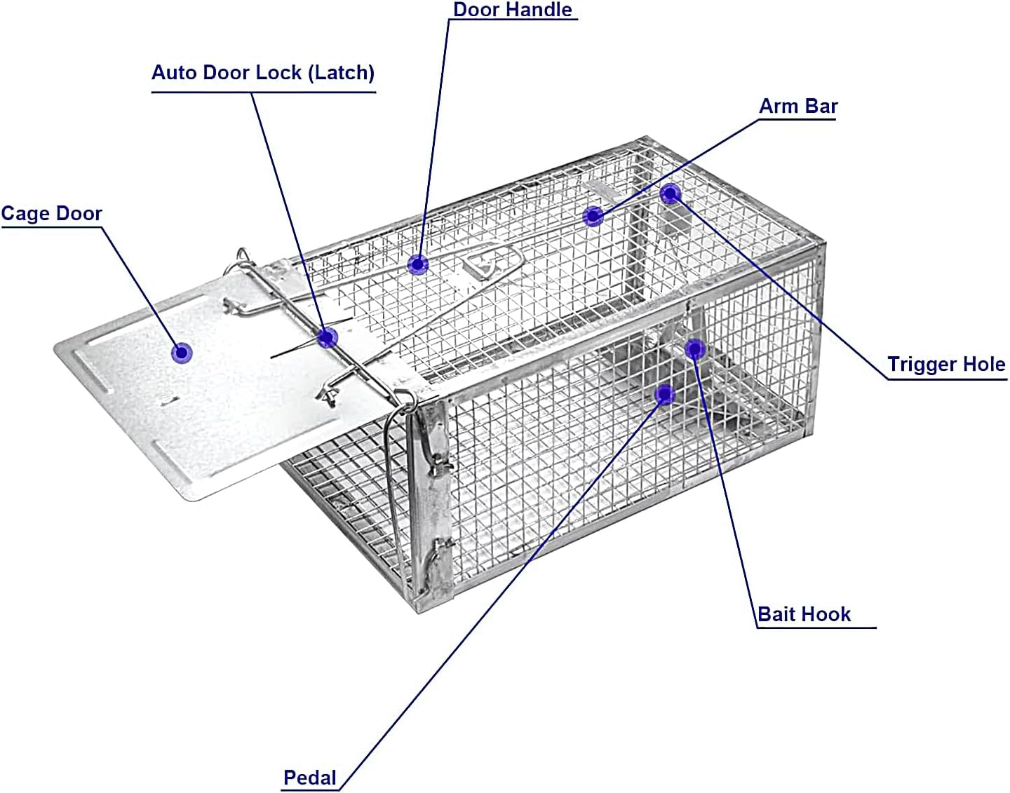 Humane Mouse Trap No Kill for Mice, Rat Cage Trap Suitable for Capturing Mice or Hamsters Alive, Best Indoor Outdoor Mousetrap Catcher Non Killer Small Mole Capture Cage, Friendly Small Animal (Plata) image number 4