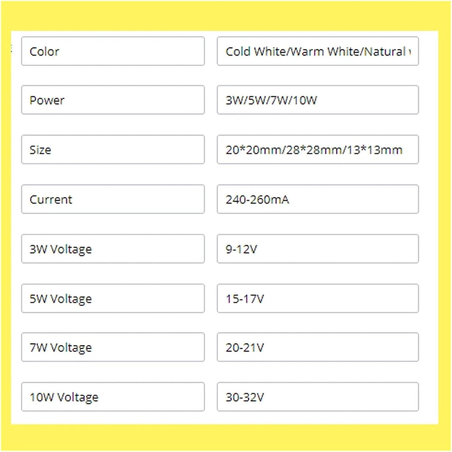 NFGZFNMKYW 10Pcs 3W 5W 7W 10W 250Ma LED Source Chip High Power LED COB Side 11Mm or 20Mm Light Bulb Light Lamp Spotlight down Light Lamps White(5W 3000K)