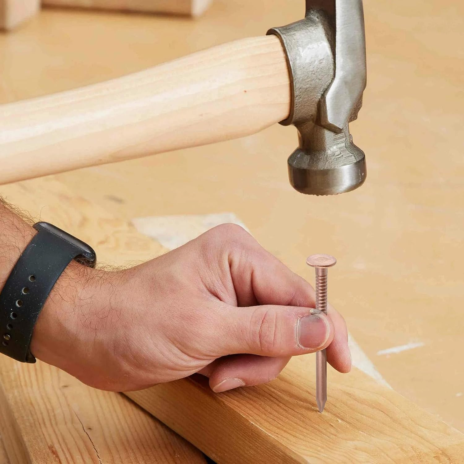 MY MIRONEY 10 Pack 3.4 Inch Copper Nails Solid Copper Nail Spikes for Slating & Roofing image number 2