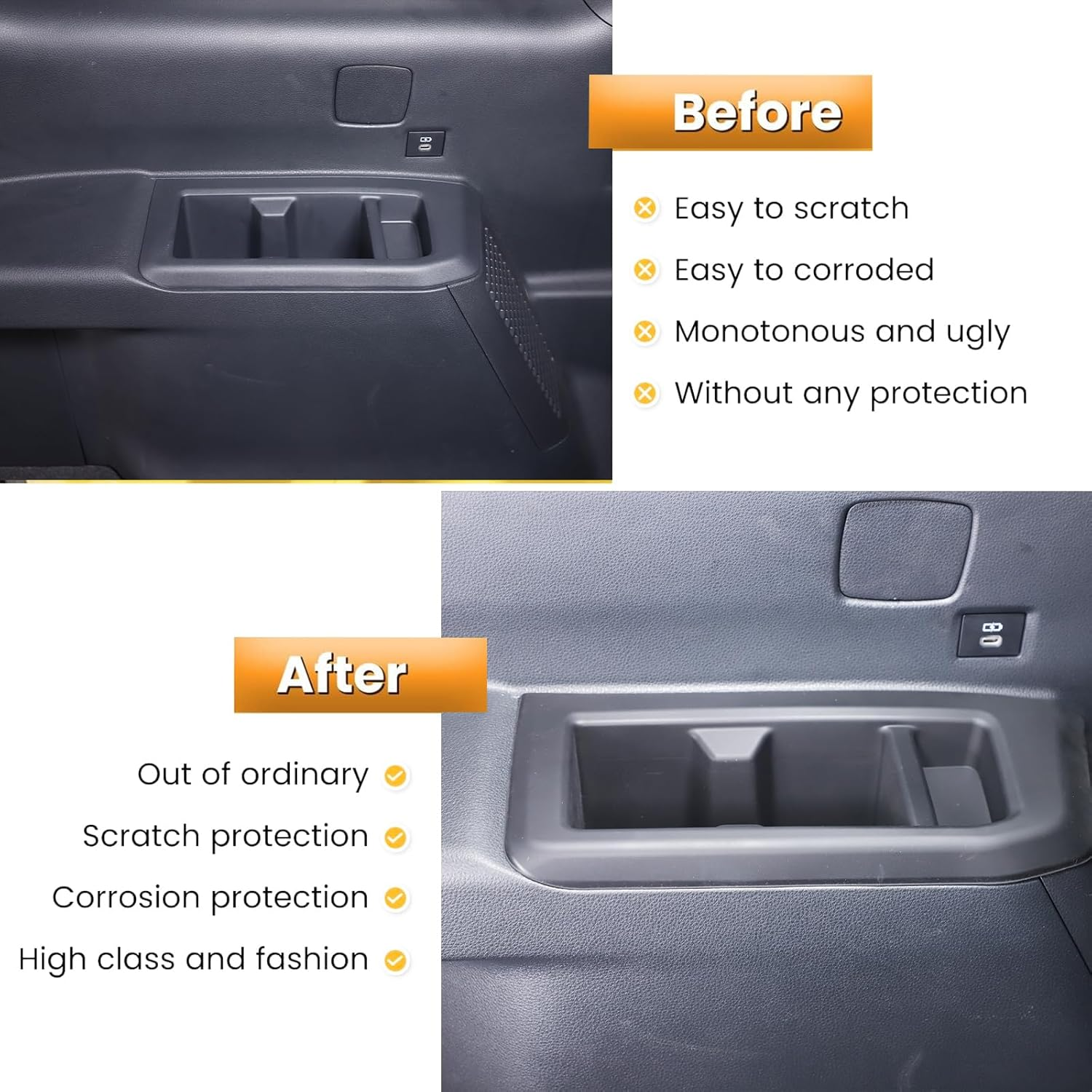 Car Third Row Cup Holder Compatible with Toyota Land Cruiser 250 Prado J250 LC250 2024 2025 Accessories, Third Row Door Armrest Drink Water Cup Holder Insert, (Low Version)