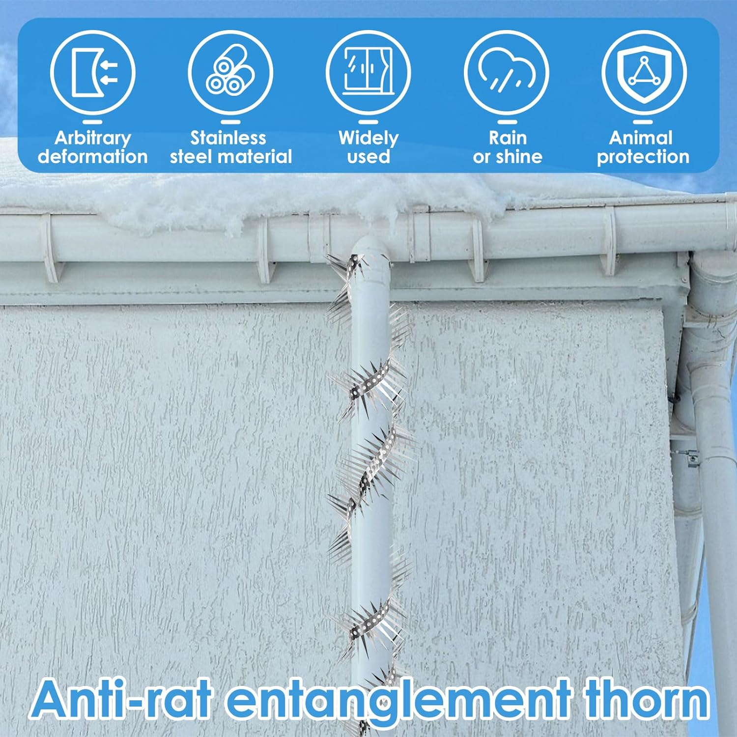 2M Bird Defender Spikes Bird Spikes with Gloves and Straps Stainless Steel Bird Deterrent Spikes Anti-Bird Nest Fence Spike No More Bird Nests and Bird Droppings for Pigeon Small Birds Squirrel image number 6