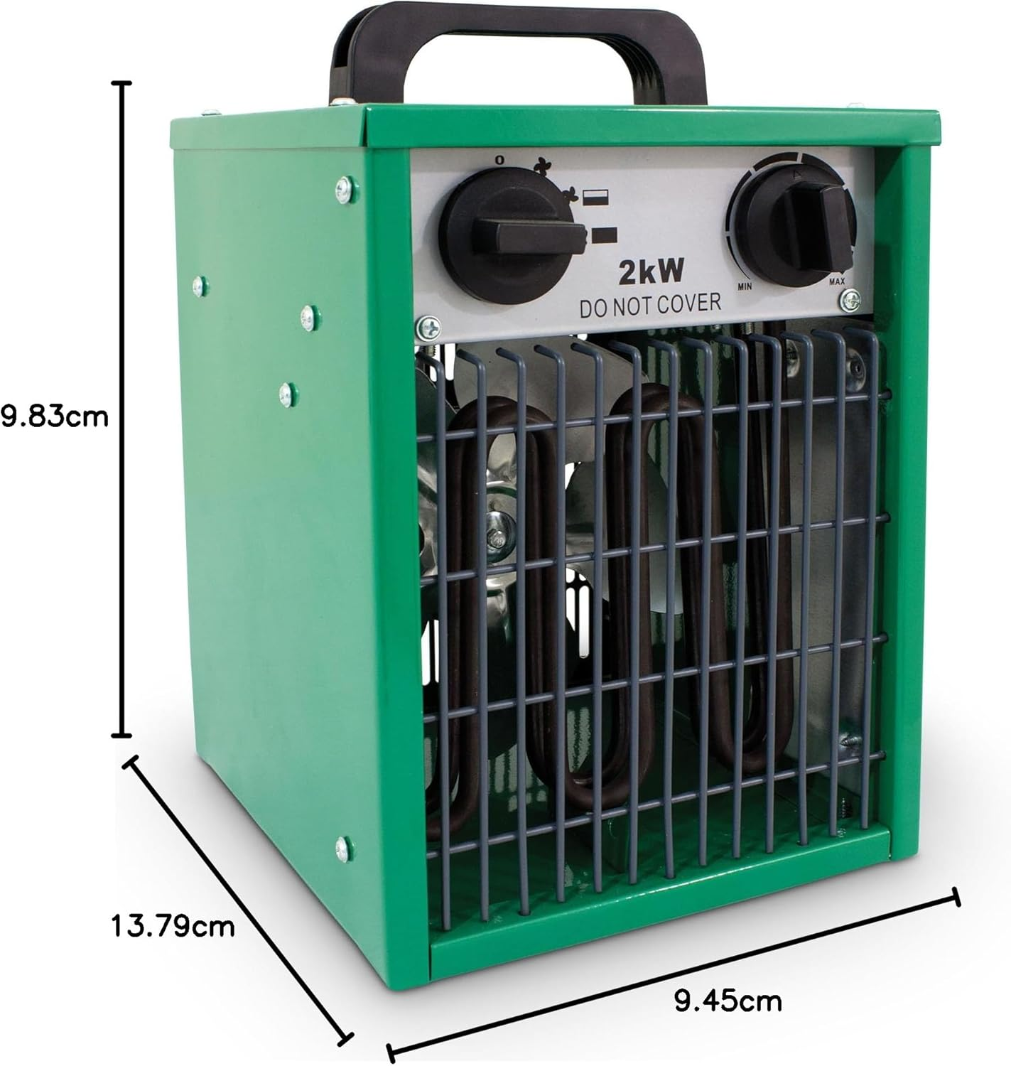 Lighthouse 2Kw Greenhouse Space Heater with Temperature Control Quiet Fan and Heater for Garden Workshop, Garage, Warehouse, Green