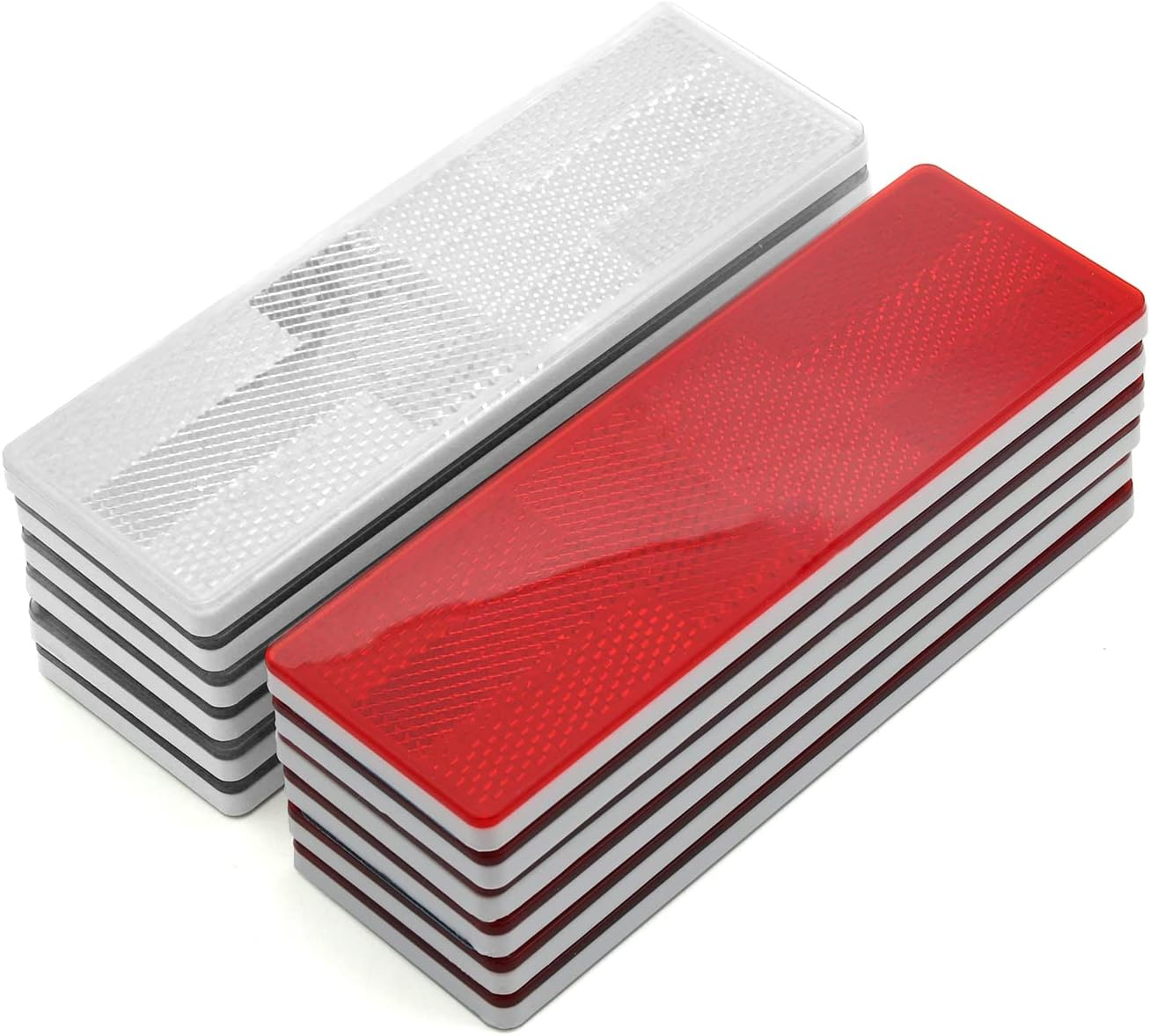 6" Rectangular Stick-On Reflectors(Kit 1/White+Red)