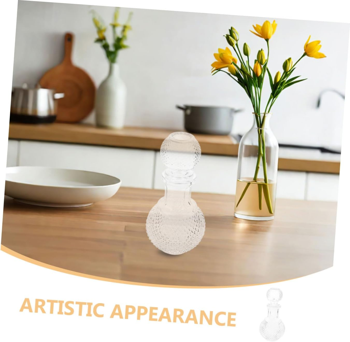 Gatuida Glass Liquor Bottle and Thickened Creative Wine Decanter 250Ml Glass Whiskey Decanter Set for Home Bar and Dinner Serving, 2Pcs image number 1