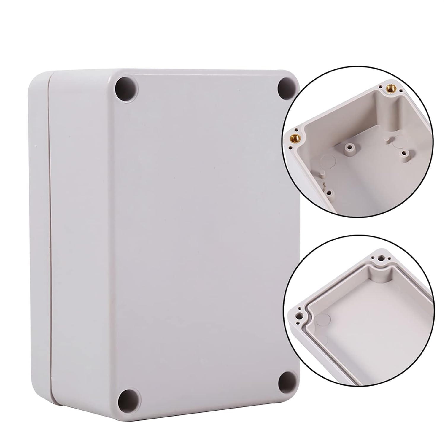 Junction Box, ABS Plastic Dustproof Waterproof Junction Box, Universal Project Electrical Enclosure Boxes, White (100X68X50Mm) image number 5