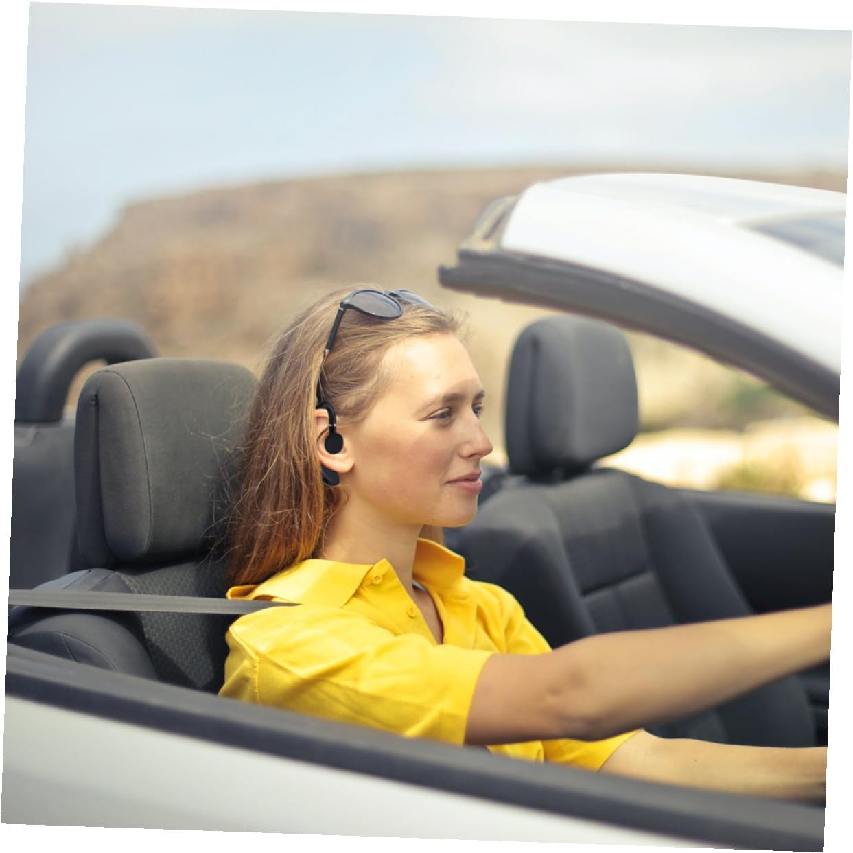 OSOLADY Wireless Earphone Earpiece Long Battery Life One-Side Earphone for Driving Business Workout Black Wireless Earbud Earhook image number 3