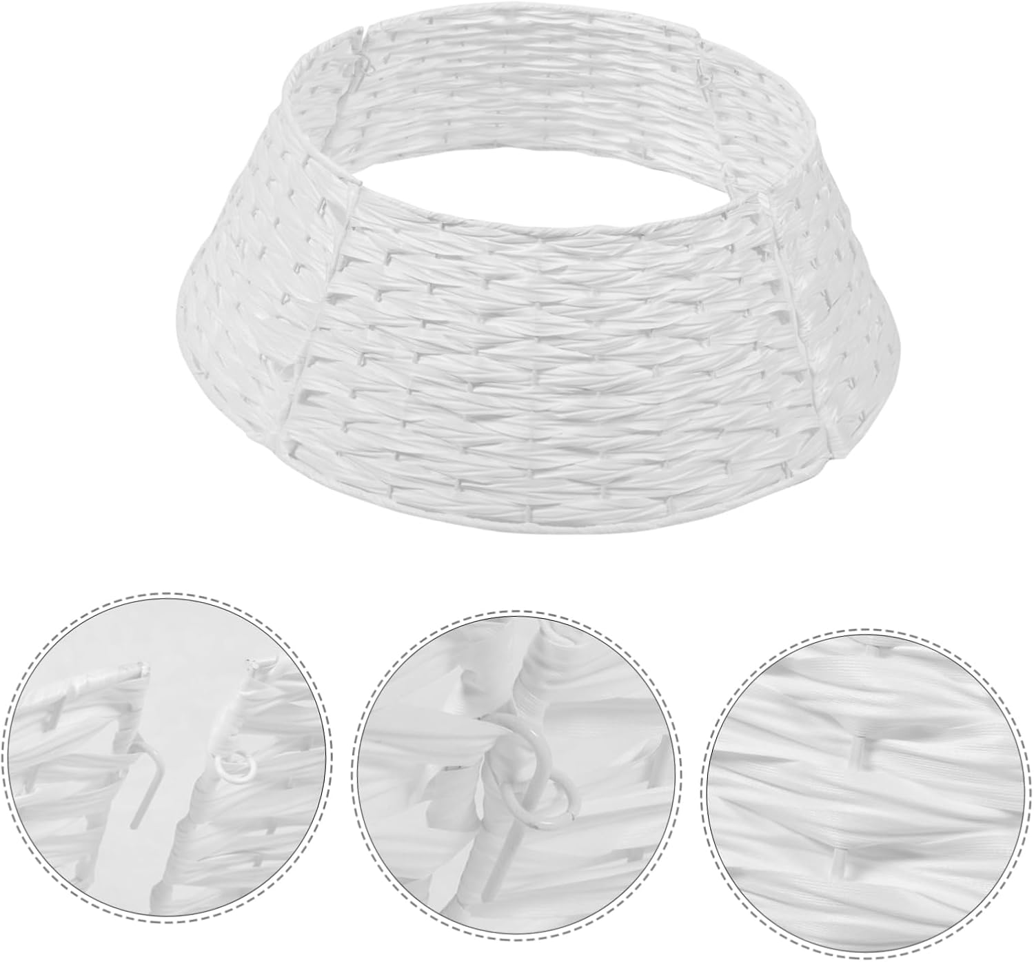 Xmas Tree Collar Woven Christmas Tree Skirt Christmas Tree Base Christmas Tree Skirt Decor Minichristmas Tree image number 2