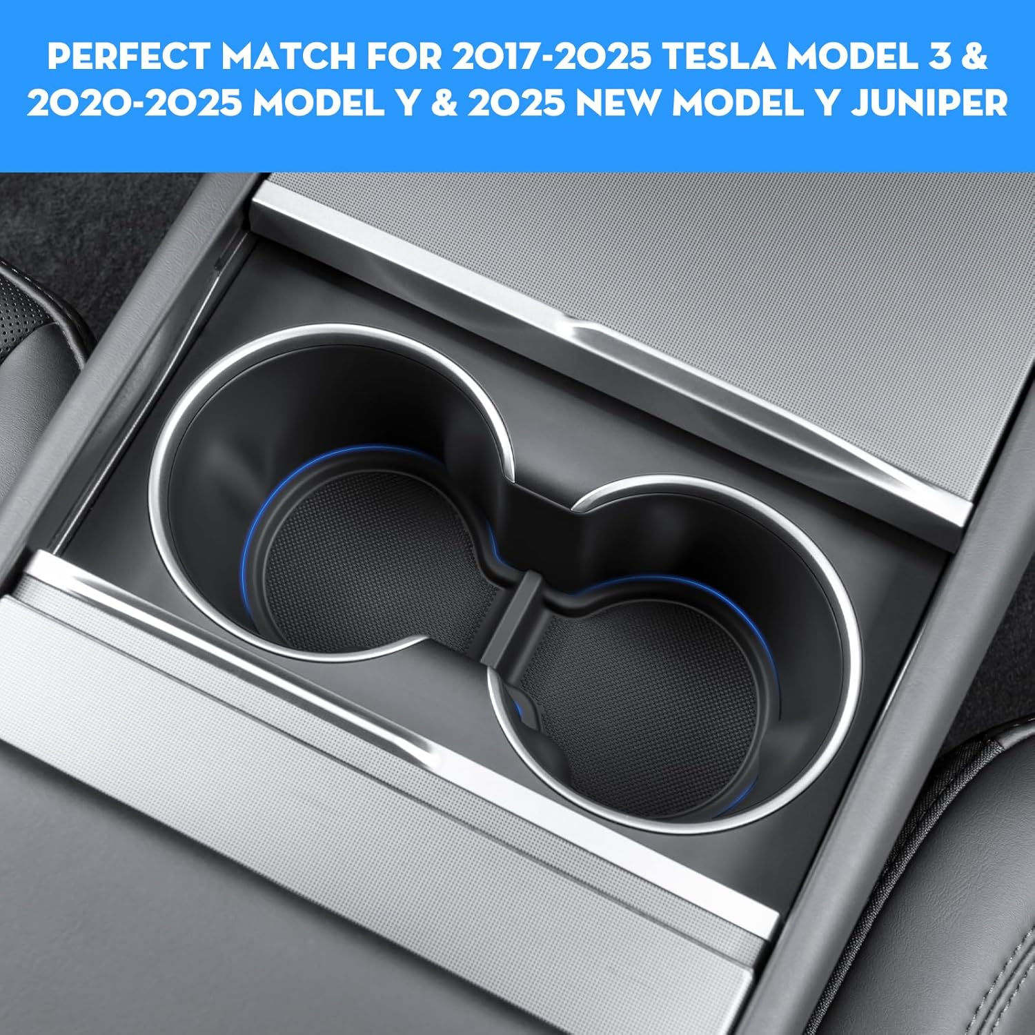For Tesla Model 3 2024 Cup Holder Insert TPE Center Console Drink Holder Accessories Compatible with Tesla Model 3 Highland 2024 image number 5