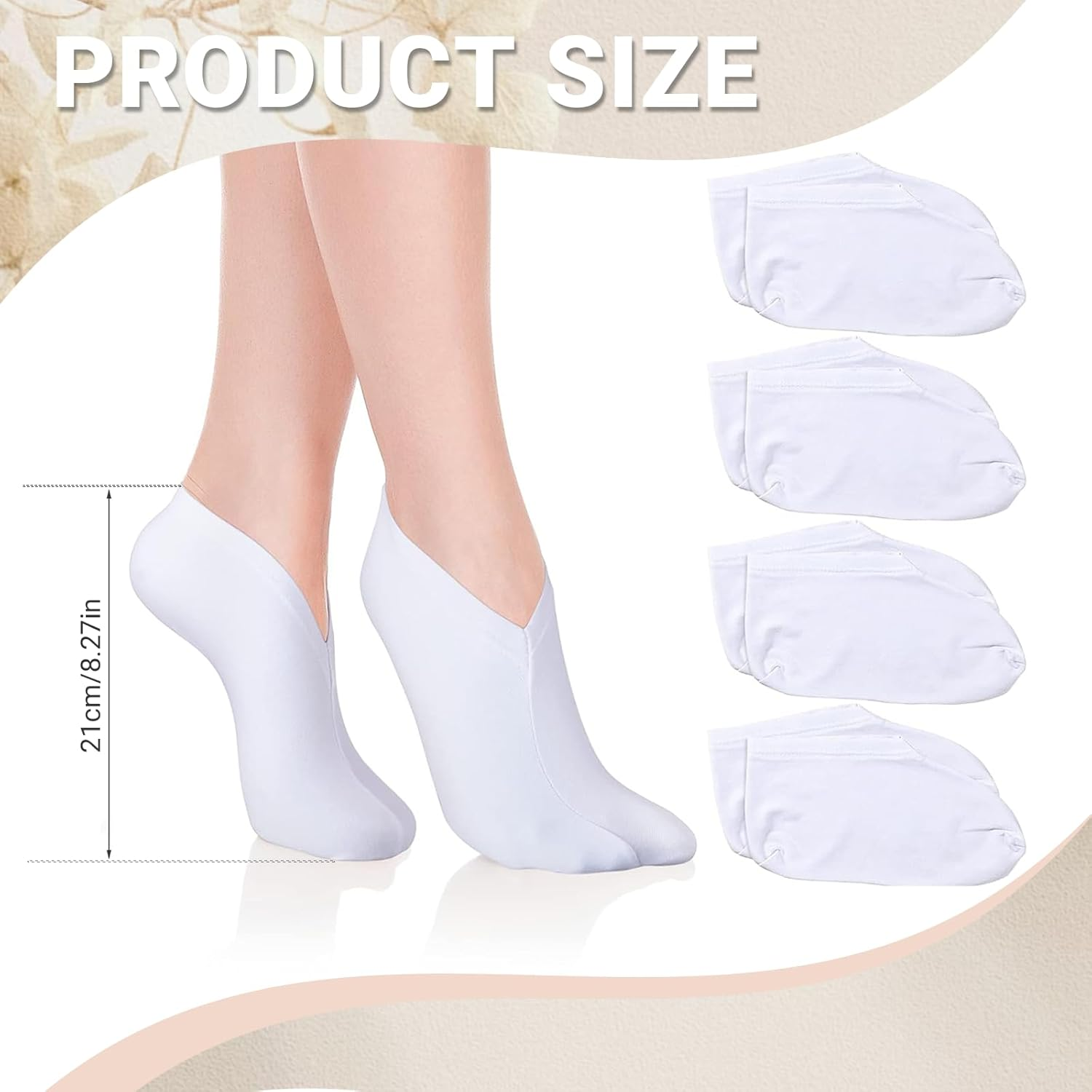 JOWILIN Moisturizing Socks Set, 5 Pairs Overnight Spa Socks, Premium Cotton Spandex Socks, Foot Care Moisture Enhancing Socks for Spa Treatment, Heal Eczema, Repair Rough Cracked Dry Chapped Skin