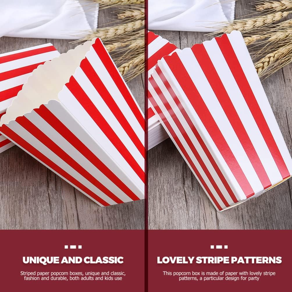 STOBOK 10Pcs Small Popcorn Boxes Popcorn Holds Popcorn Storage Container Classic Popcorn Tubs for Cinema Restaurant image number 6