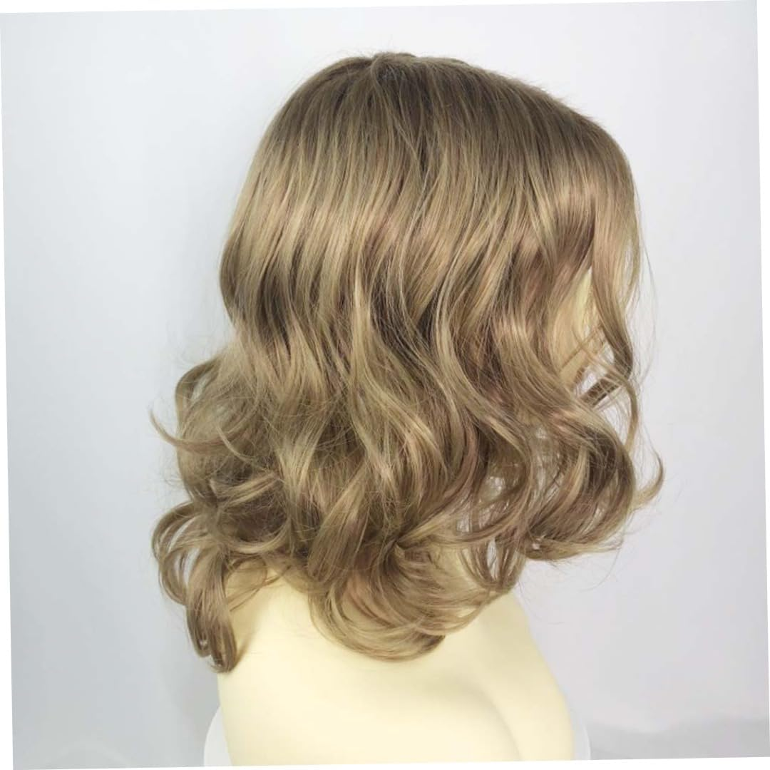 Blonde Human Hair Wig, Blonde Wigs for Women, Synthetic Gold Short Curly Anti-Warping Hair Wig Water, Hair Wigs image number 1