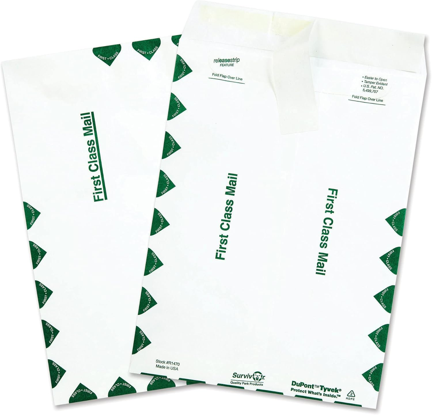 Survivor R1470 Tyvek USPS First Class Mailer, 9 X 12, White (Box of 100) image number 6