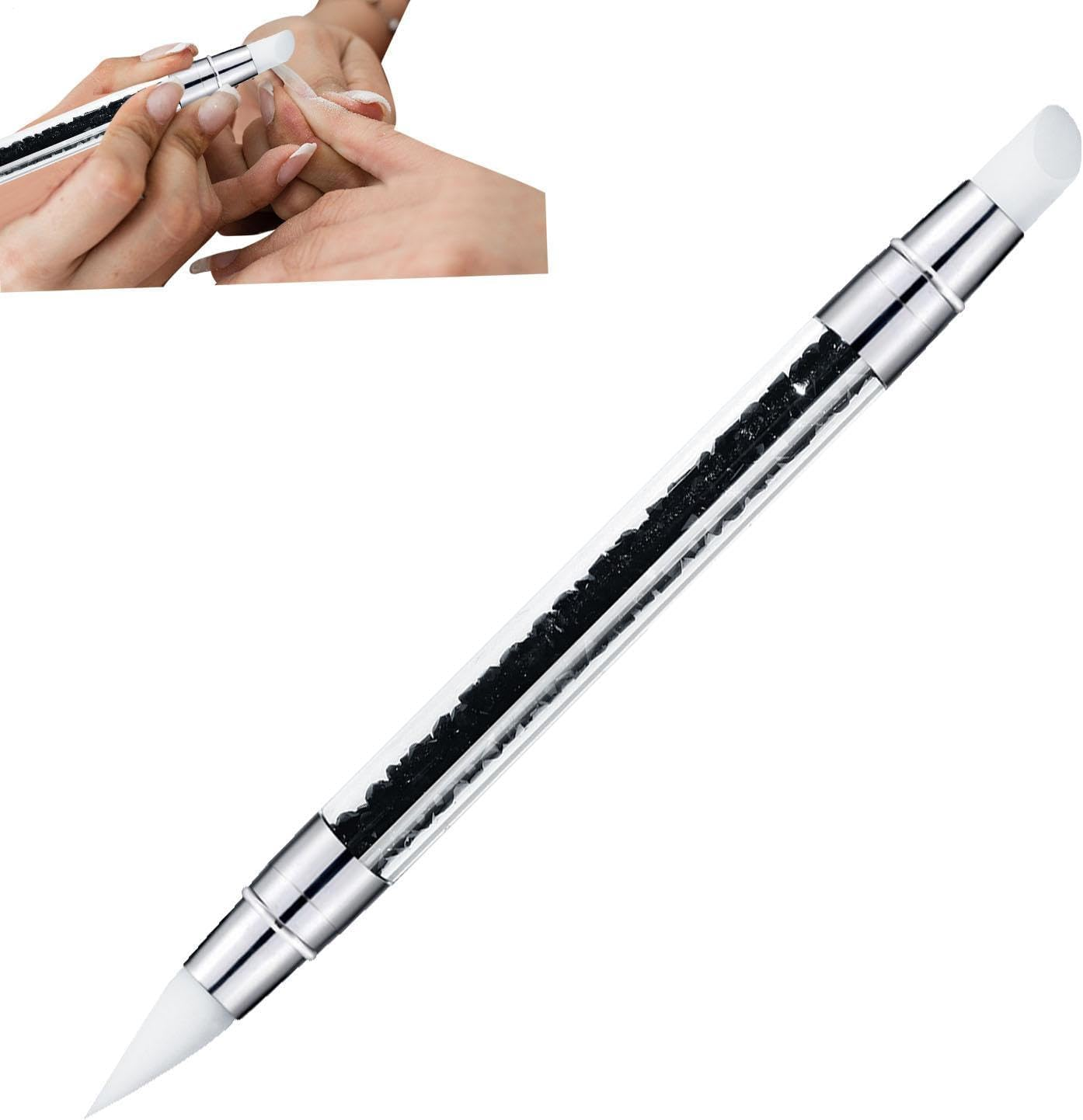 Silicone Nail Tool, Silicone Nail a Rt Brush, D Ual Tipped Nail a Rt Brushes, Silicone Nail a Rt Sculpture Pen, Nail Polish Carving Pen, Nail a Rt Brush for Salon Use and D IY Nail a Rt - 2 image number 2