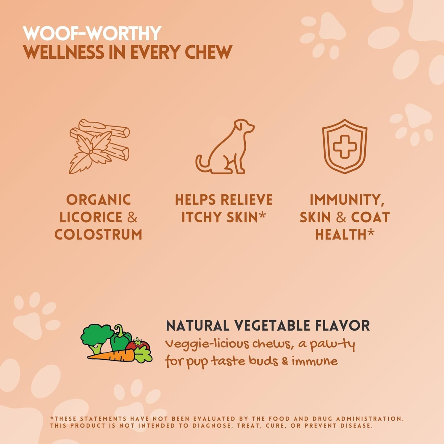 Herbion Pets Allergy + Immune Chews with Kelp & Vitamin C, 120 Soft Chews &ndash; Supports Immunity, Skin & Coat Health &ndash; Relieves Itchy Skin &ndash; Made in USA. Natural Vegetable Flavor &ndash; for Dogs 12 Weeks + image number 4