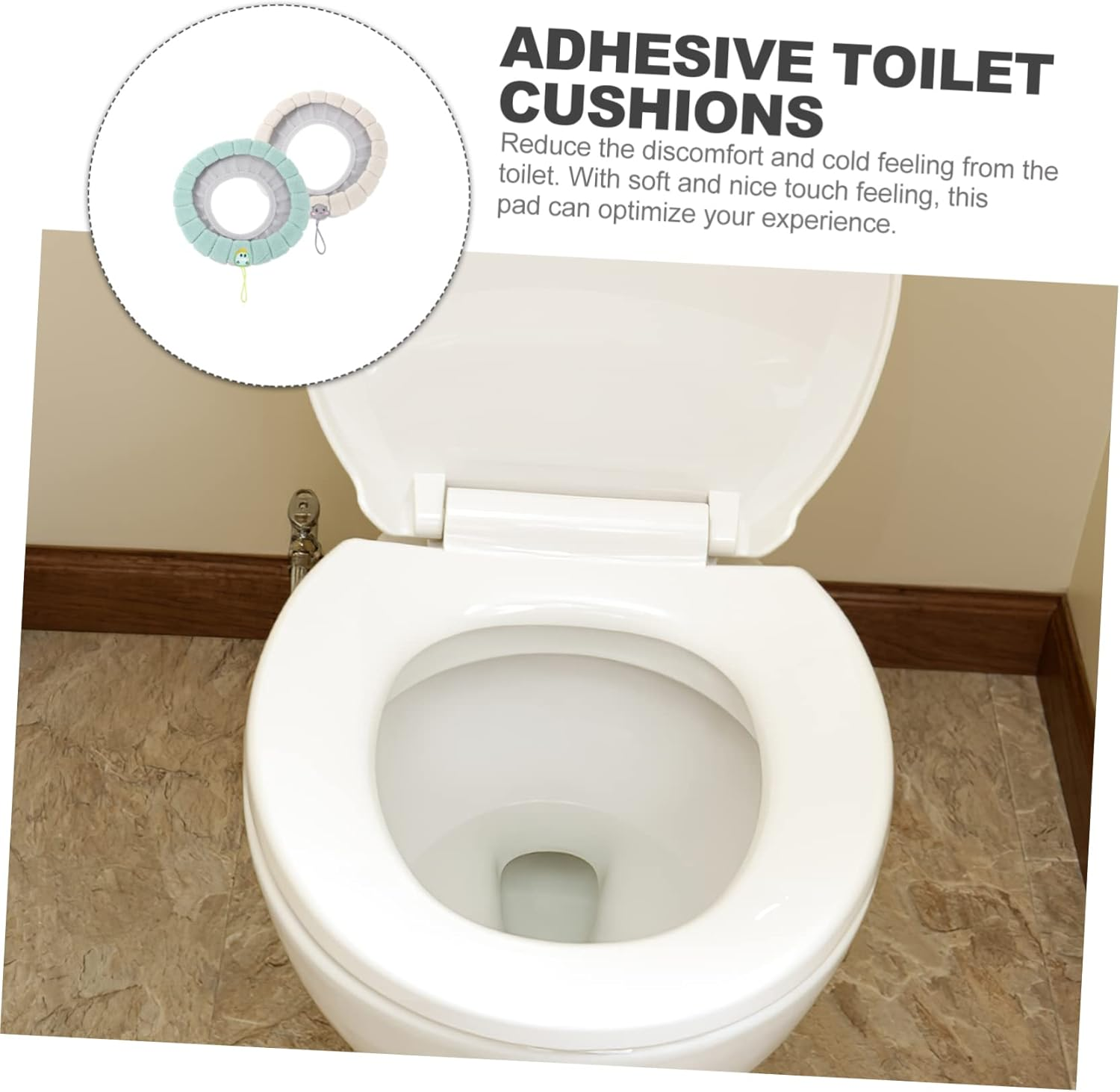 FOYTOKI Pcs Toilet Seat Cushion Thick Soft Non-Slip Washable for Bathroom Wc Toilet Bowl Seat image number 2