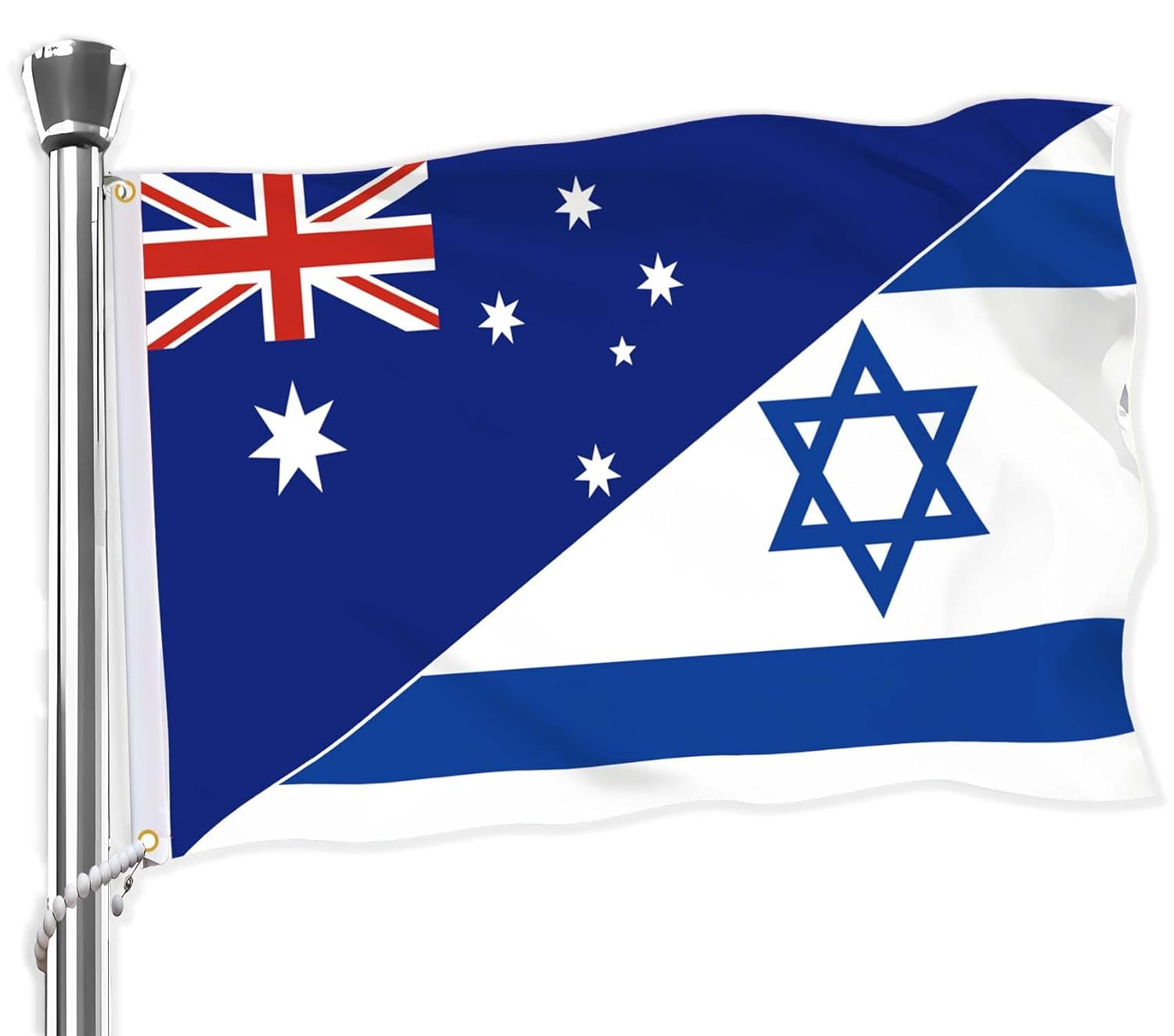 Israel Flag,3X5 FT Israeli Flag,36X60 Inch Large Digitial Double-Printed Durable 150D Thick Polyester Decorations with 2 Brass Grommet