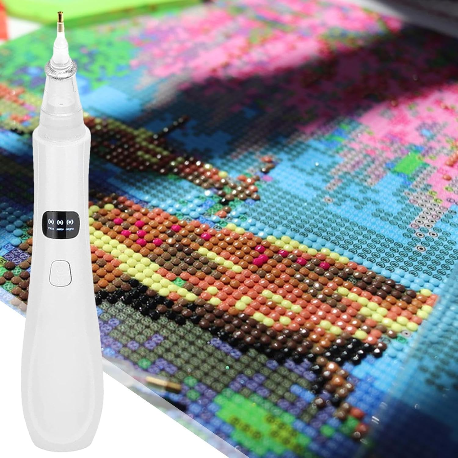 Rhinestone Pen - Gem Picker - Electric Picker 3 Adjustable Suction Mode Replacement Tip for Embroidery Decoration Craft Makeup Manicure image number 3